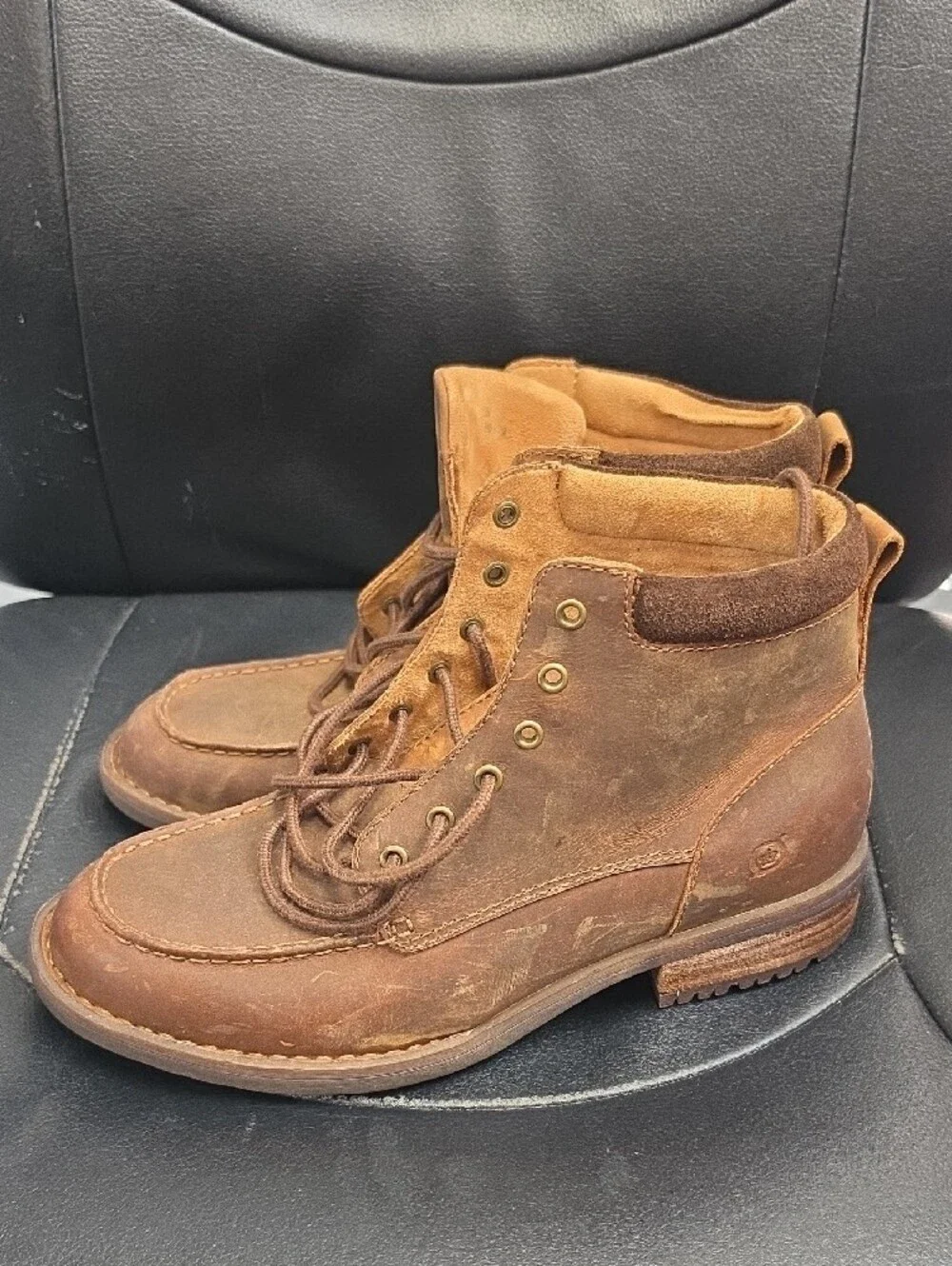Born Men's Brown Leather Lace-Up Ankle Boots
